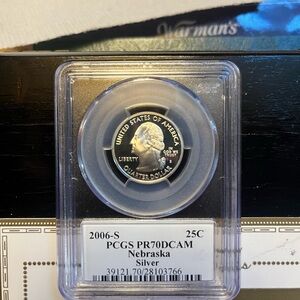 2006-S Nebraska Silver Proof Quarter - PCGS PR70DCAM